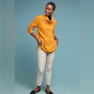 Anthropologie Moth Brenta Mustard Cowl Neck Sweater s